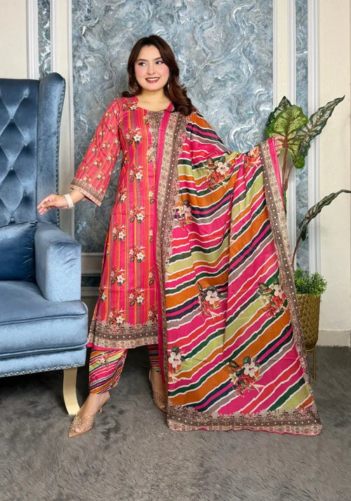 Digital print patel three piece v22