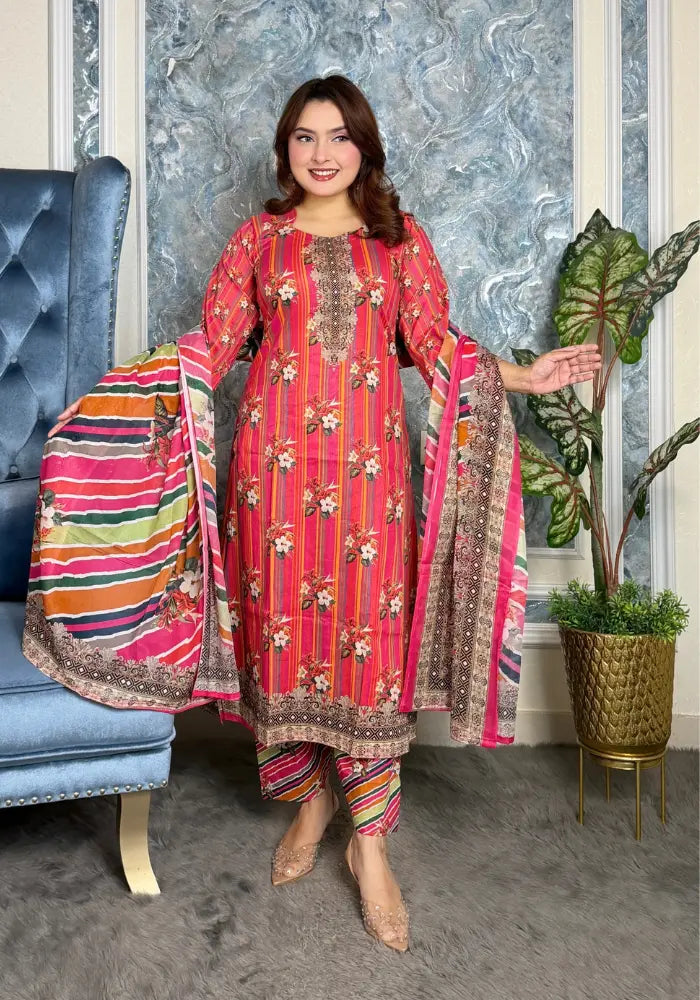 Digital print patel three piece v22