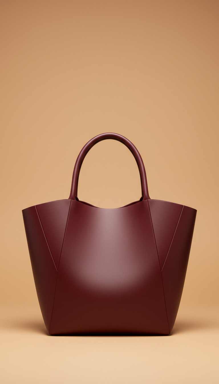 Deep Merlot Sculptural Tote Bag