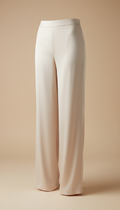 Ivory Blush Silk Wide-Leg Trousers